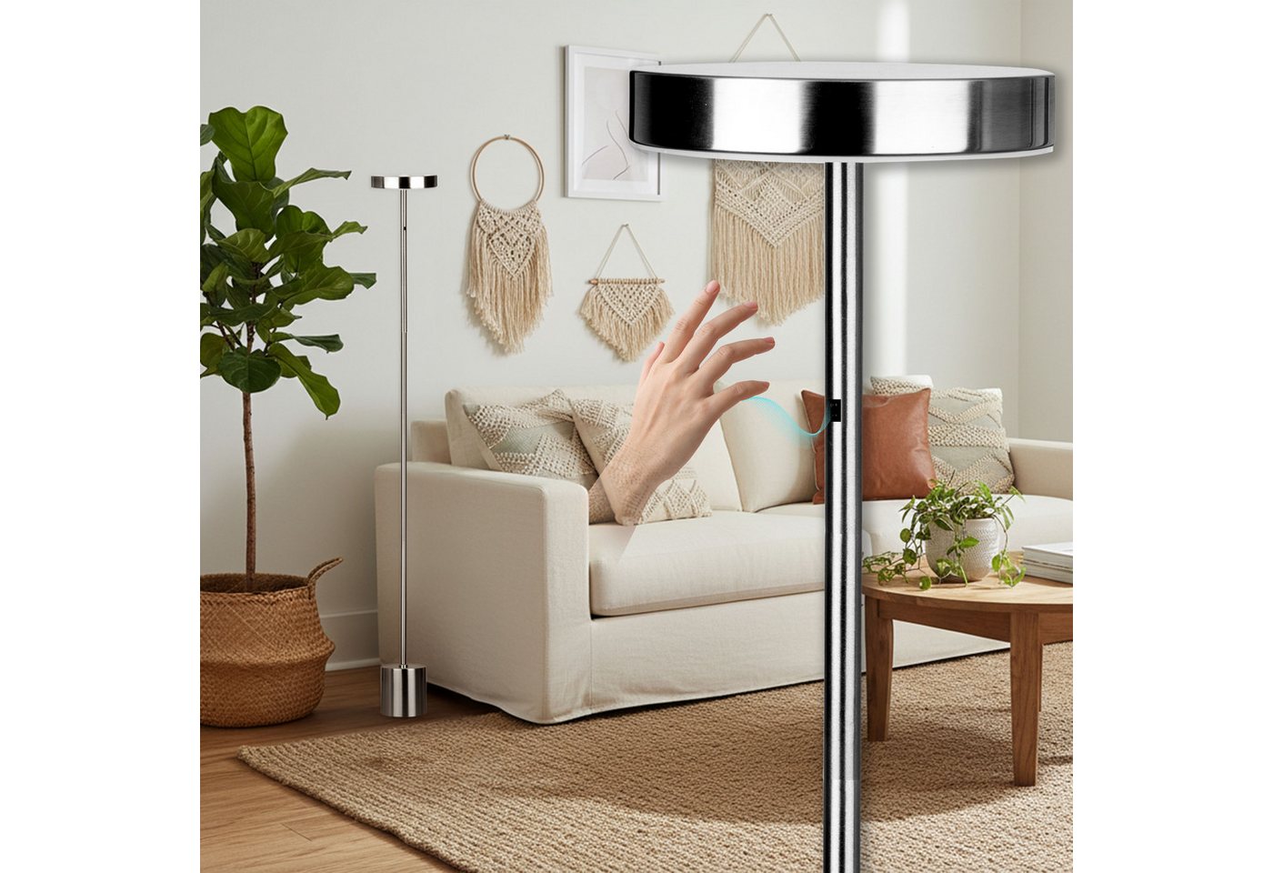 Northpoint LED Stehlampe Stehleuchte dimmbar mit Gestensteuerung für Wohnzimmer