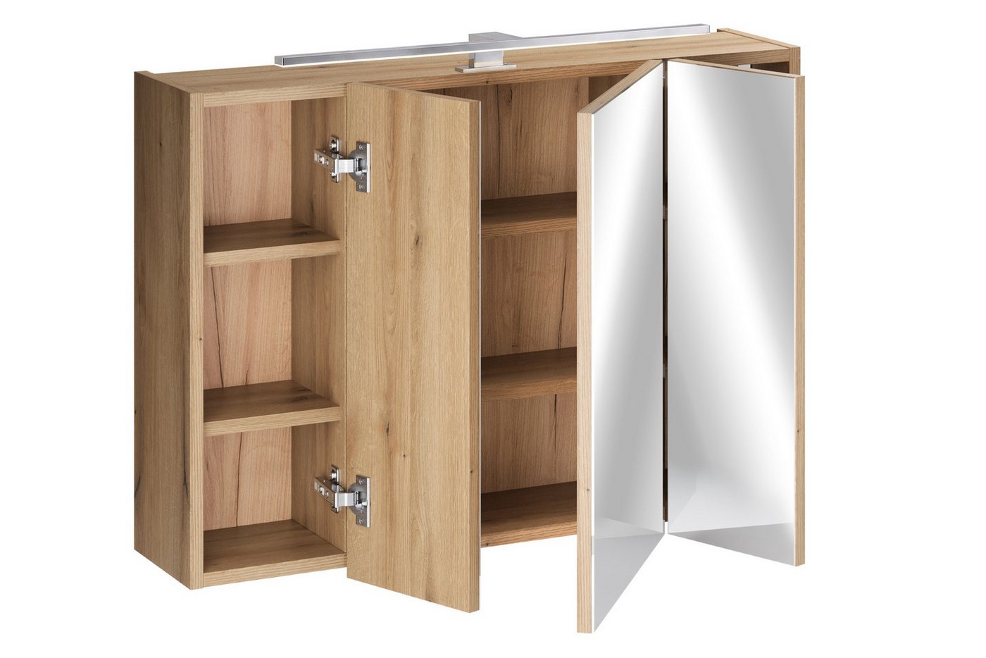 Lomadox Spiegelschrank NEWPORT-56-EVOKE 80 cm breit in Eiche, inkl. LED-Aufsatzleuchte Bild 2
