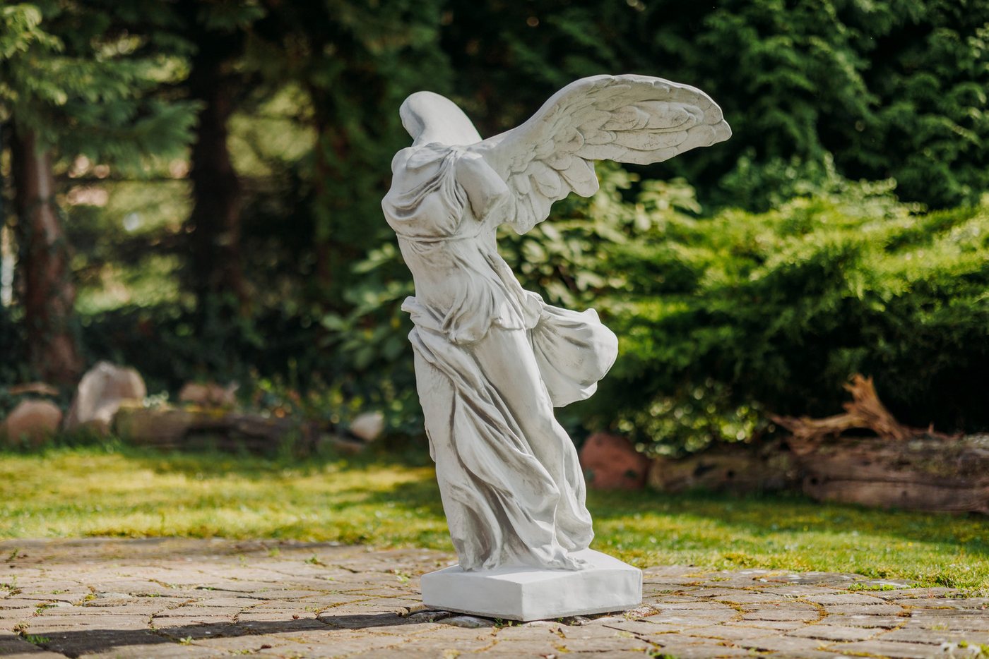 gartendekoparadies.de Gartenfigur Nike von Samothrake Steinfigur 100 cm Steinguss 75 kg, Frostsicher Bild 3