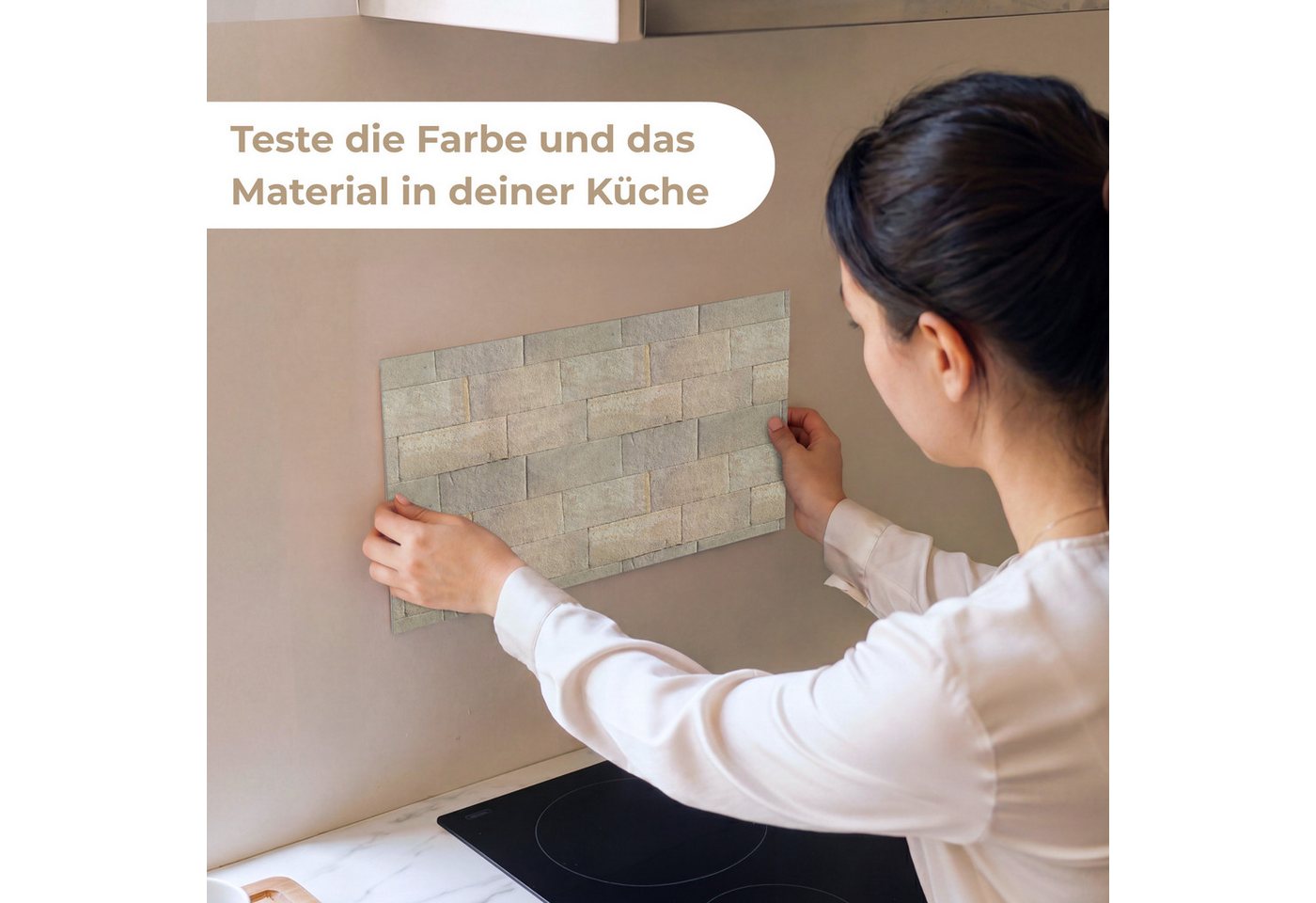 KitchenYeah Küchenrückwand Muster selbstklebend (keine Folie) Blaustein - Sandstein - Gelb, (1-tlg), Spritzschutz, Küche, Rückwand, Küchenwand, Küchenfront, 30x20 cm Bild 2
