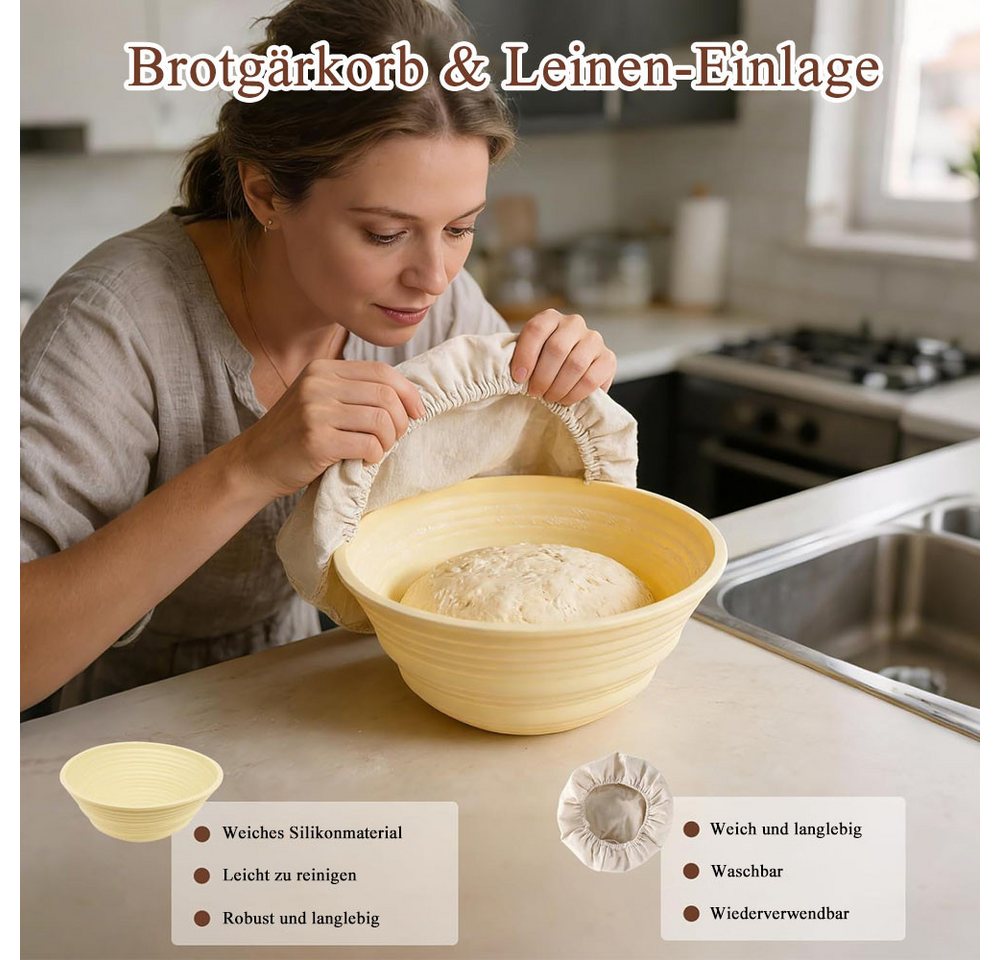 AFKSMILE Gärkorb 16-Teiliges Gärkörbchen Für Sauerteig Starter Set, Brot Backen ZubehöR, (16-tlg) Bild 4