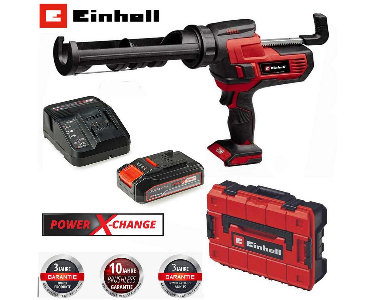 Einhell Akku-Kartuschenpistole Kartuschenpistole TE-SG 18/10 Li +2.5 Ah Akku & Ladegerät + Koffer
