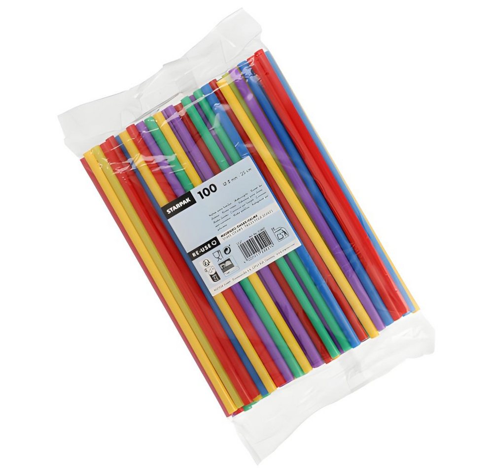 PAPSTAR Trinkhalme Mehrweg-Shake-Halme PP Ø 8 mm, 25 cm farbig sortiert 100 Stk Bild 2