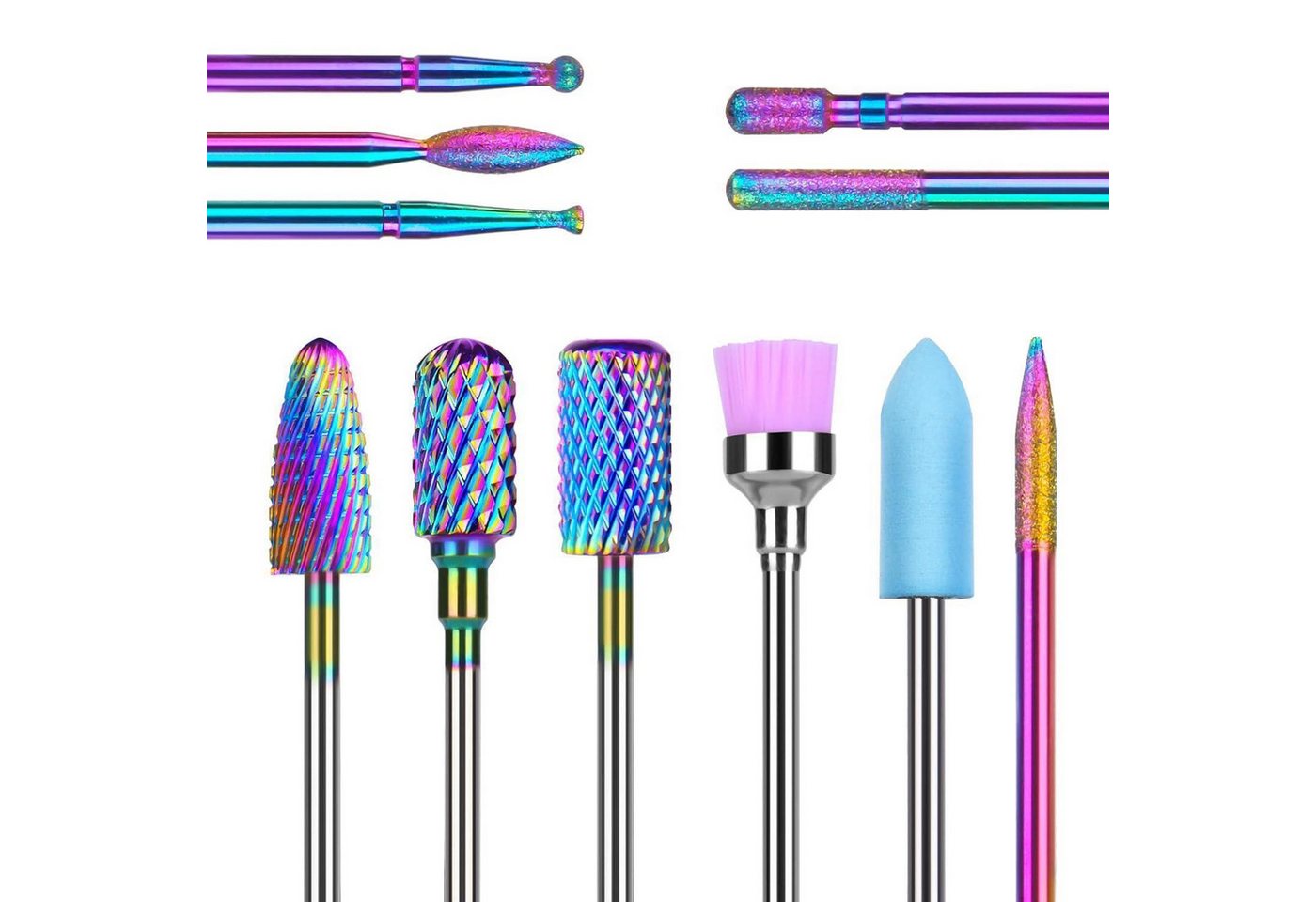 LuxusKollektion Bit-Set Elektrische Nagelfräser Bits Set Wolframcarbid 11-teilig Maniküre Bild 4