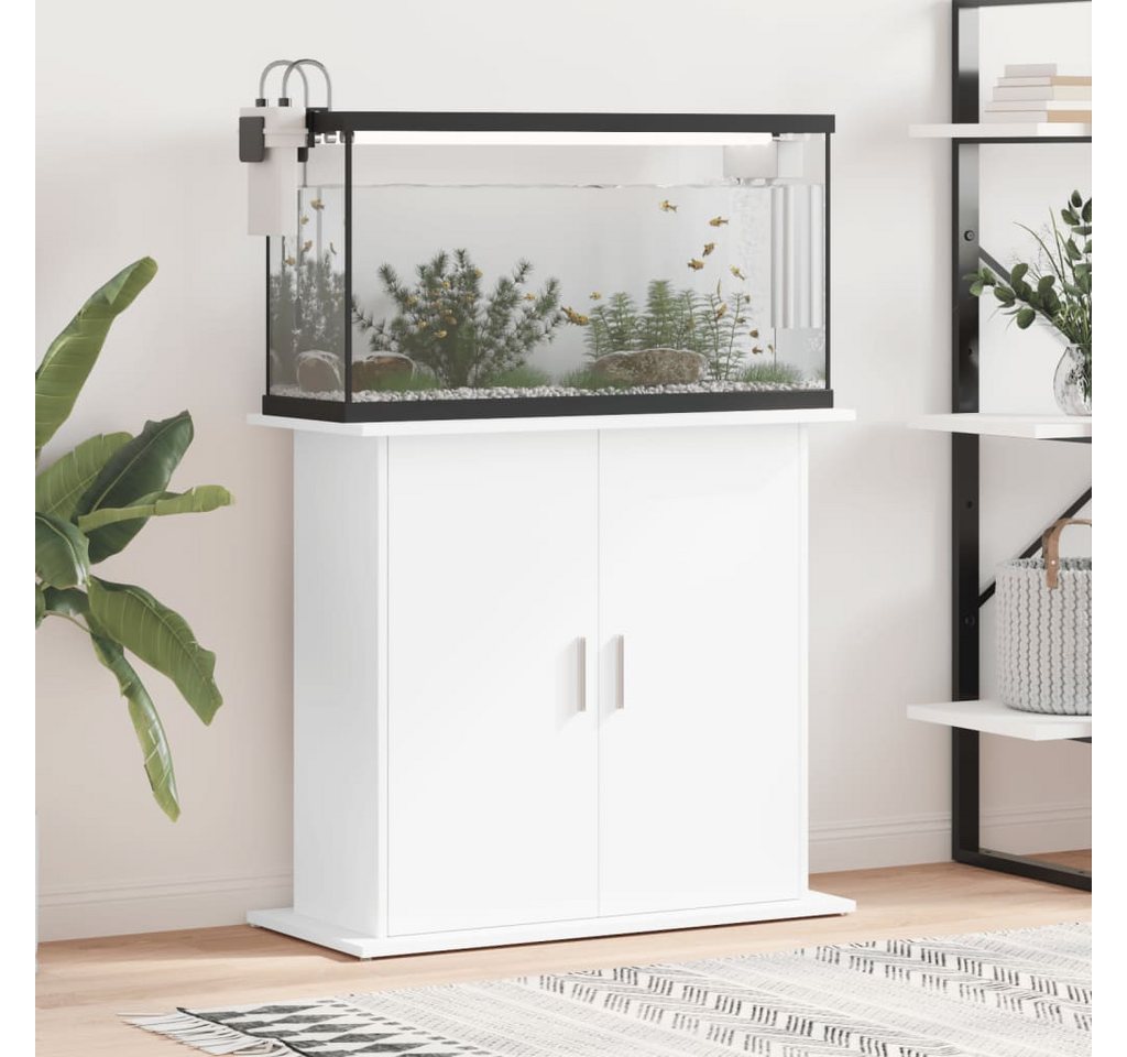 furnicato Aquariumunterschrank Aquariumständer 81x36x73 cm Weiß Aquariumschrank mit 4 Türen und viel Stauraum für dein Zubehör Bild 4