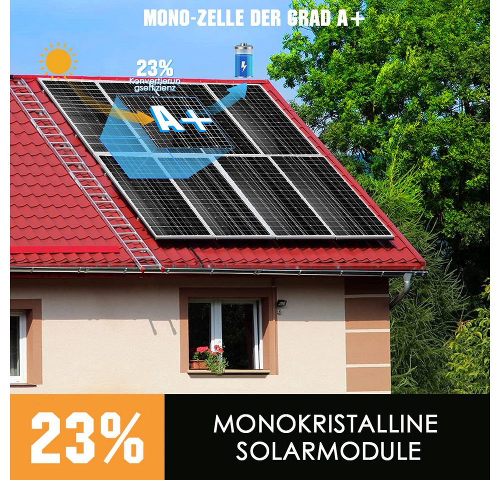 GLIESE Solaranlage Solarpanel 200W Monokristallin für Dach, Camping, Wohnmobil & Off-Grid, 200 W, Monokristalline, (Packung, 1-St., 200 Watt Solarmodul), Mehrere Panels parallel anschließbar Bild 2