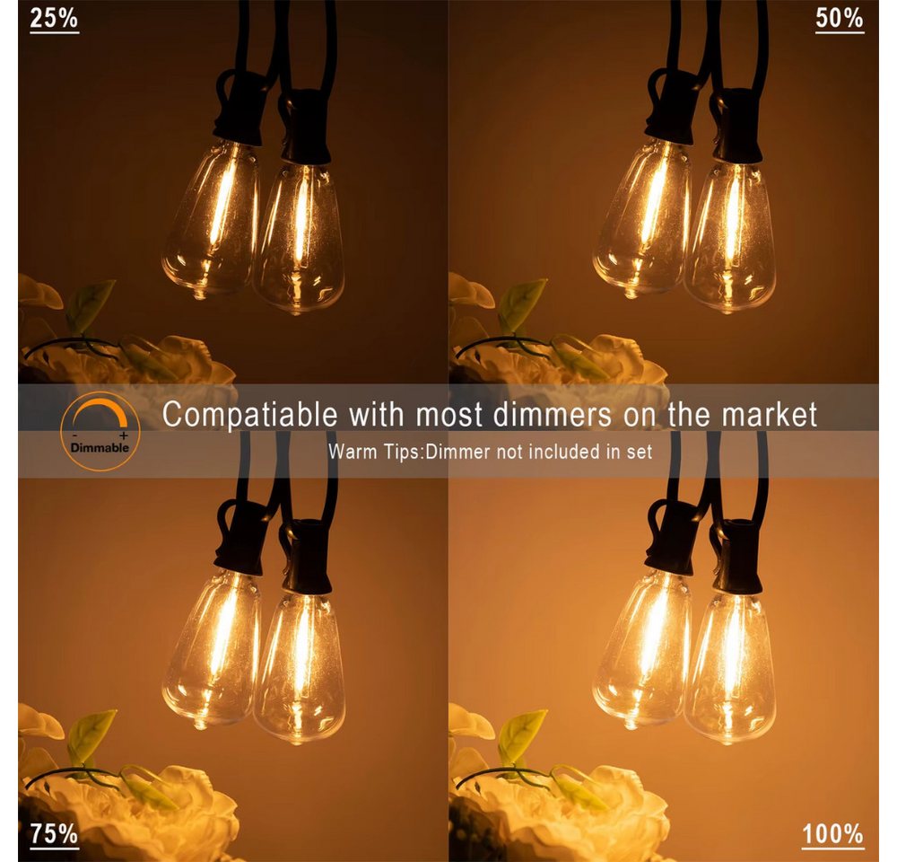 Athlix LED-Lichterkette ST38 LED-Lichterkette für den Außenbereich, dimmbar, wasserdicht, bruchsicher, sicheres Handling Bild 3