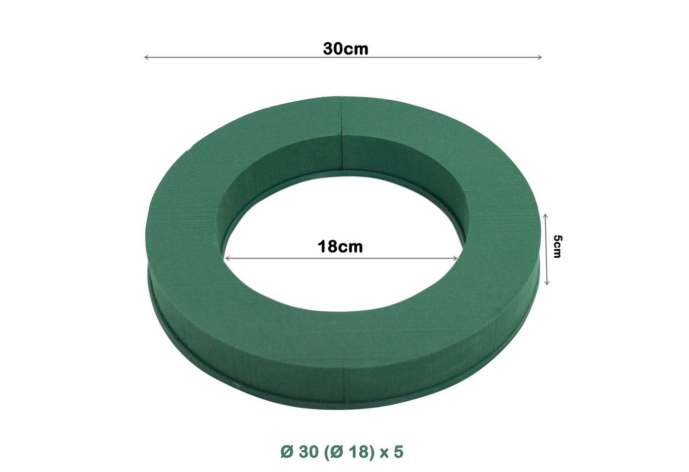 Creativery Bastelmoos, Nass Steckschaum Kranz 30cm mit ringförmiger Plastikunterlage 1 Stück Bild 5