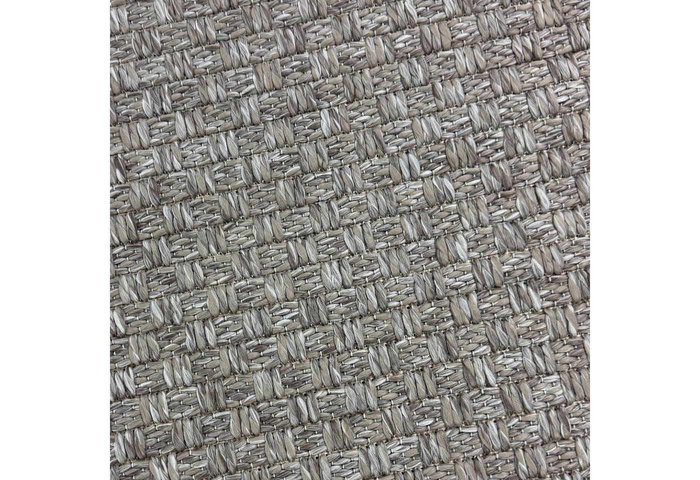 Carpetia Outdoorteppich Moderner Teppich Taupe Flechtstruktur Indoor Outdoor, rechteckig, Höhe: 5 mm Bild 2
