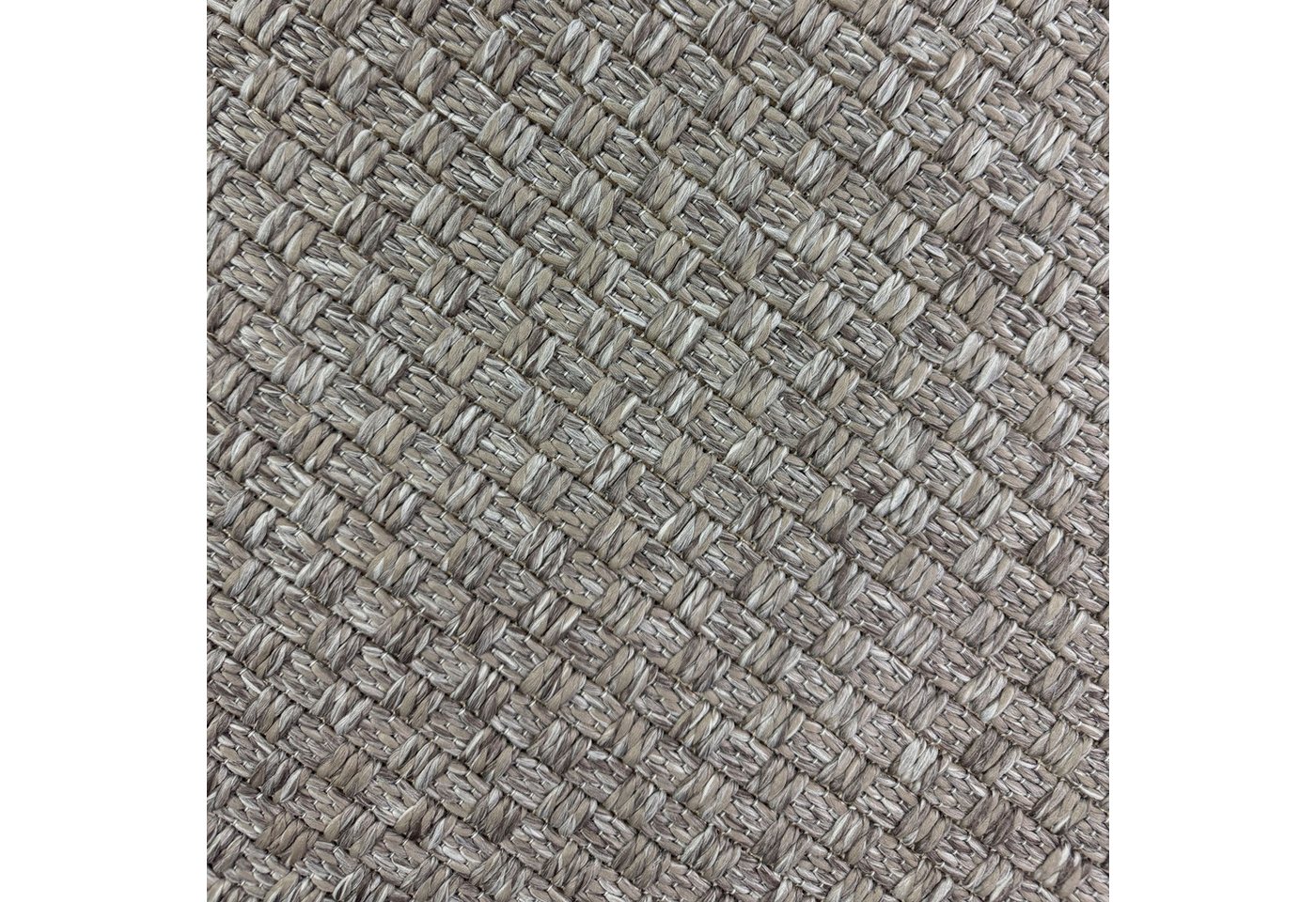 Carpetia Outdoorteppich Moderner Teppich Taupe Flechtstruktur Indoor Outdoor, rechteckig, Höhe: 5 mm Bild 4