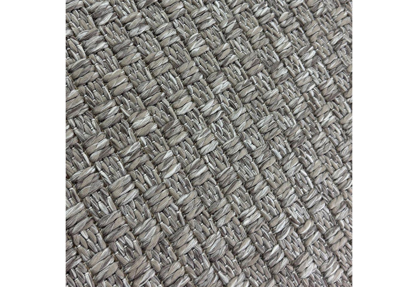 Carpetia Outdoorteppich Moderner Teppich Taupe Flechtstruktur Indoor Outdoor, rechteckig, Höhe: 5 mm Bild 5
