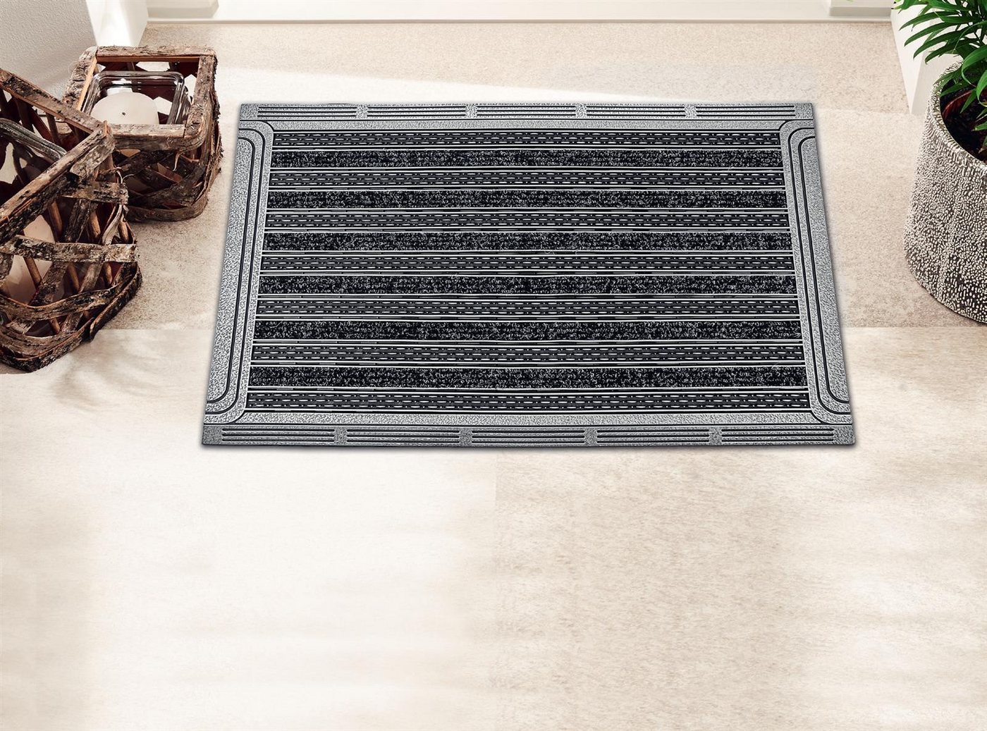 Metzker® Fußmatte Fußabtreter Fußmatte Eingangsmatte für Innen und Aussen, Rechteckig Grid Bild 2