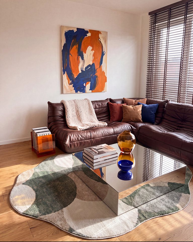 Mazovia Designteppich Designteppich Modern Geometrisch Wohnzimmer, Esszimmer, Diele, 120 x 160 cm, Fußbodenheizung Bild 2