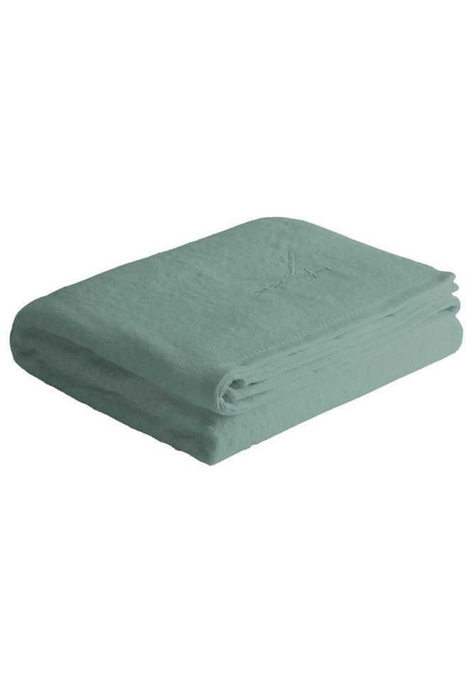 Sansibar Sylt Badetuch Badetuch, Saunatuch „Classic“, 90x180 cm, hochwertiger Sansibar Säbel-Stickerei, hautfreundlich, pflegeleicht