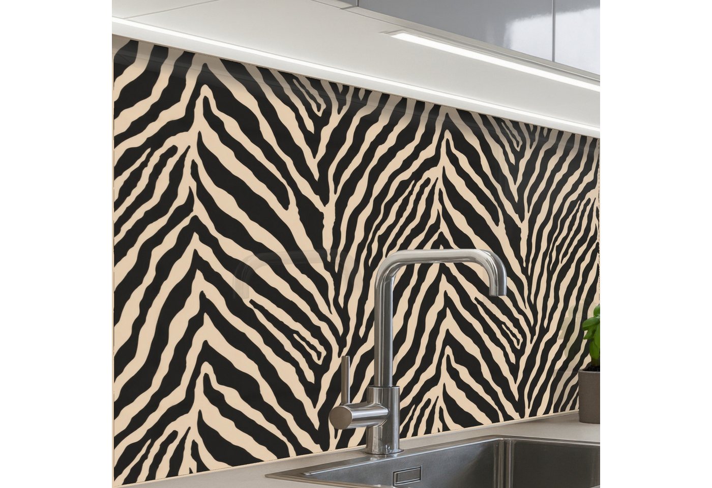 KitchenYeah Küchenrückwand Muster selbstklebend (keine Folie) Zebra - Klassisch - Schwarz, (1-tlg), Spritzschutz, Küche, Rückwand, Küchenwand, Küchenfront, 30x20 cm Bild 2