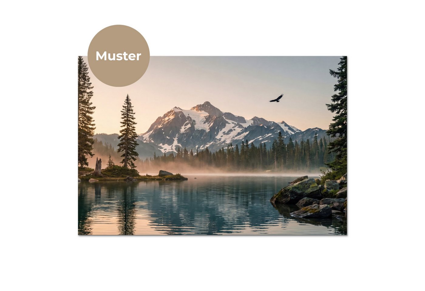 KitchenYeah Küchenrückwand Muster selbstklebend (keine Folie) Berge - Wasser - Bäume, (1-tlg), Spritzschutz, Küche, Rückwand, Küchenwand, Küchenfront, 30x20 cm Bild 4