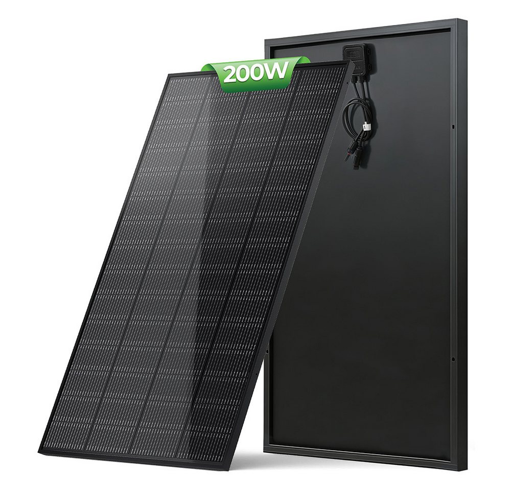 GLIESE Balkonkraftwerk 200W Solarmodul 18V für Balkon, Dach, Wohnmobil, 200 W, Monokristallin, (Packung, 1-St., Solarpanel), Topcon Monokristalline, 25 % Wirkungsgrad, 9BB
