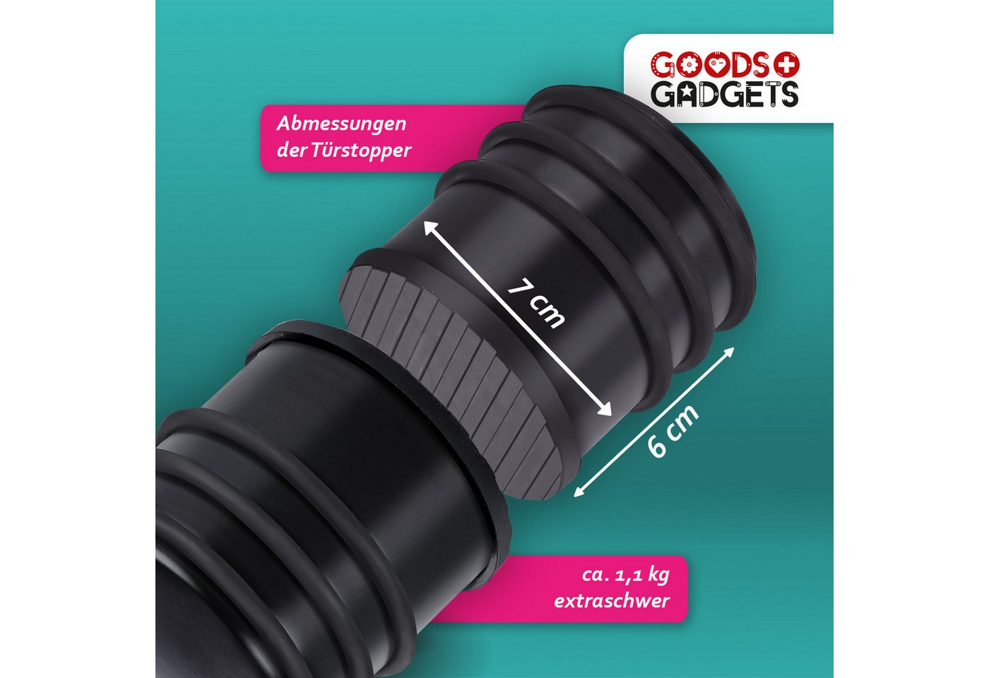 Goods+Gadgets Türstopper DIMONO Türstopper Edelstahl – Türhalter mit Gummiring 4er Set (8 St) Bild 2