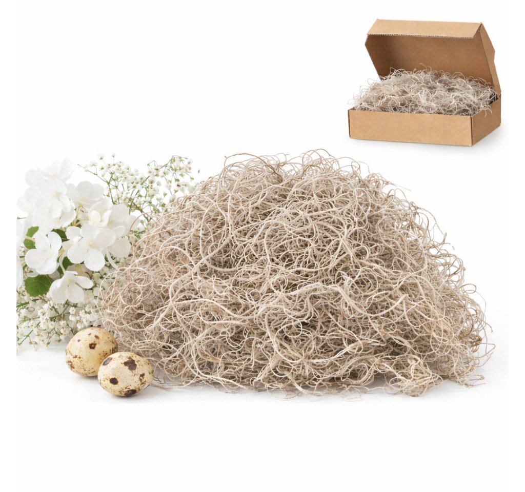 NaDeco Bastelnaturmaterial Curly Moos in Weiß gefärbt, (gefrostet (White Wash) Gewicht ca. 50g