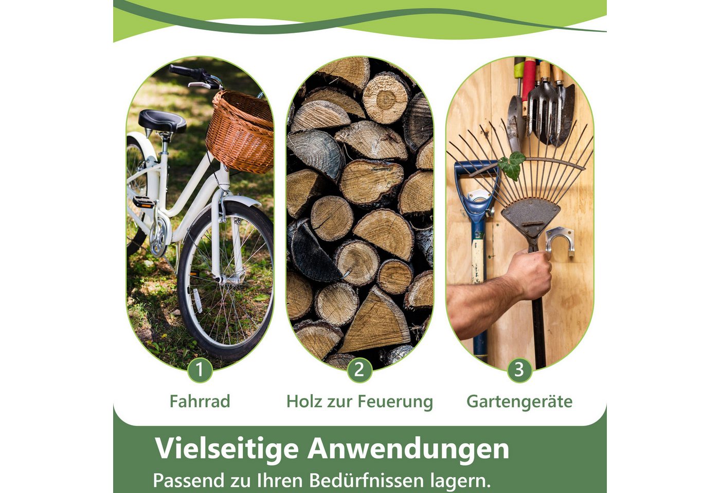 Blossom Garage Allwetter-Zeltgarage wasserdichten Garagenzelt Fahrradgarage aus Stahl (Fahrradschuppen 190x170x200 cm), Geräteschuppen mit Rolltor für Motorrad Gartenmöbel Werkzeug
