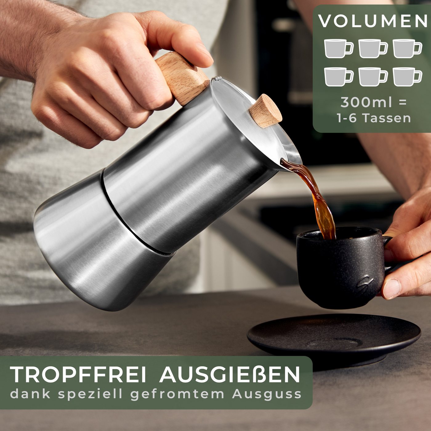 Waldwerk Espressokocher, 300l Kaffeekanne, Espressokocher Induktion für alle Herdarten geeignet Bild 5