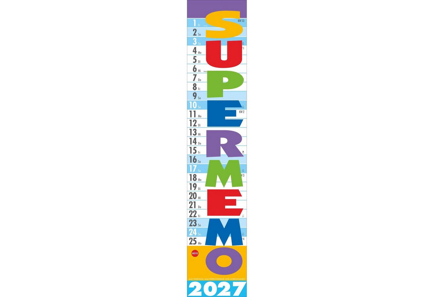 HEYE Wandkalender Supermemo Kalender 2027