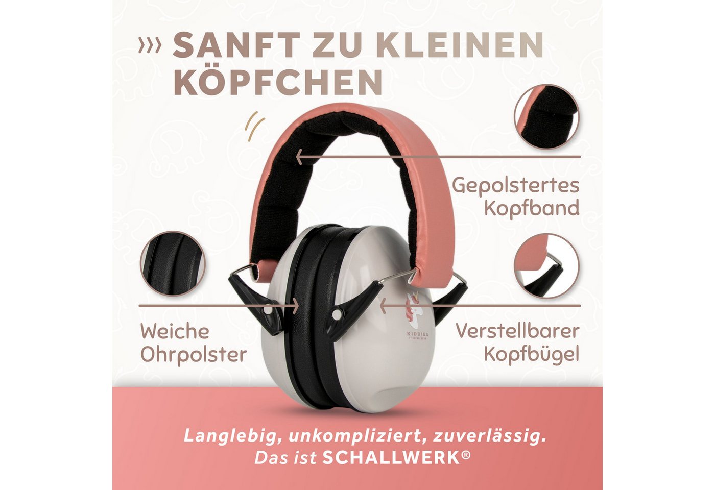 Schallwerk Kapselgehörschutz Kiddies Gehörschutz Kinder, Lärmschutz Ohrenschützer bis 16 Jahre, (Ohrenschutz für Kinder & Jugendliche, stufenlos größenverstellbar, faltbar), Schule, Lernen, Konzentration, Veranstaltungen Bild 2
