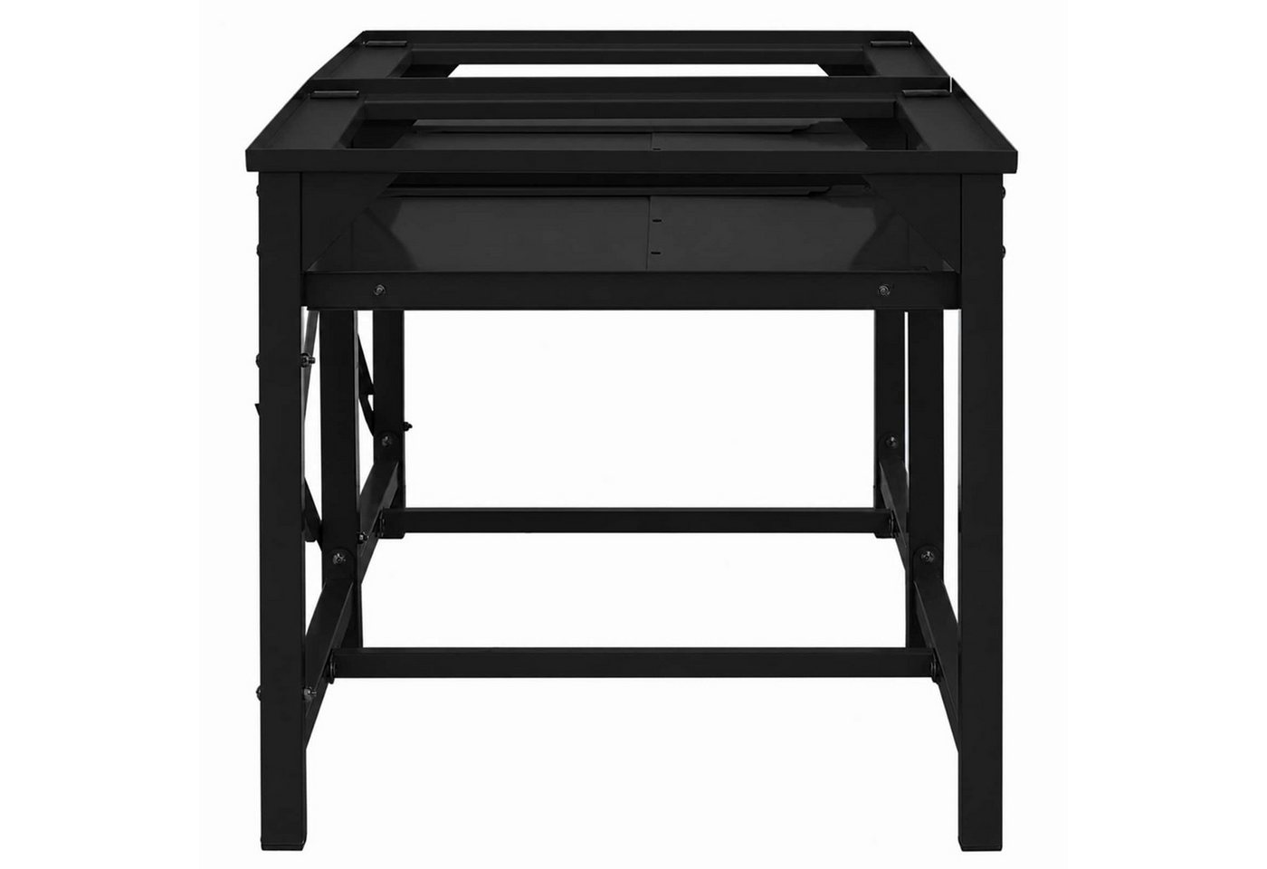 vidaXL Waschmaschinenumbauschrank Waschmaschinen-Podest 2 stk. Schwarz 120 x 56 x 52 cm Stahl (2-St) Bild 4