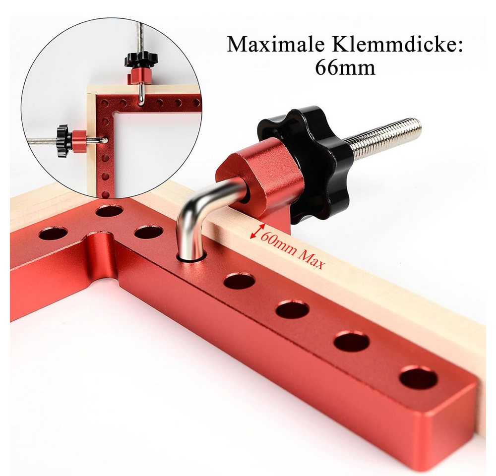 AFKSMILE Klemmen 90 Grad Positionierwinkel, Rechtwinklige Klemme aus Aluminiumlegierung, Tischler-Eckklemme, quadratisches Werkzeug für Bilderrahmen, Schränke Bild 4