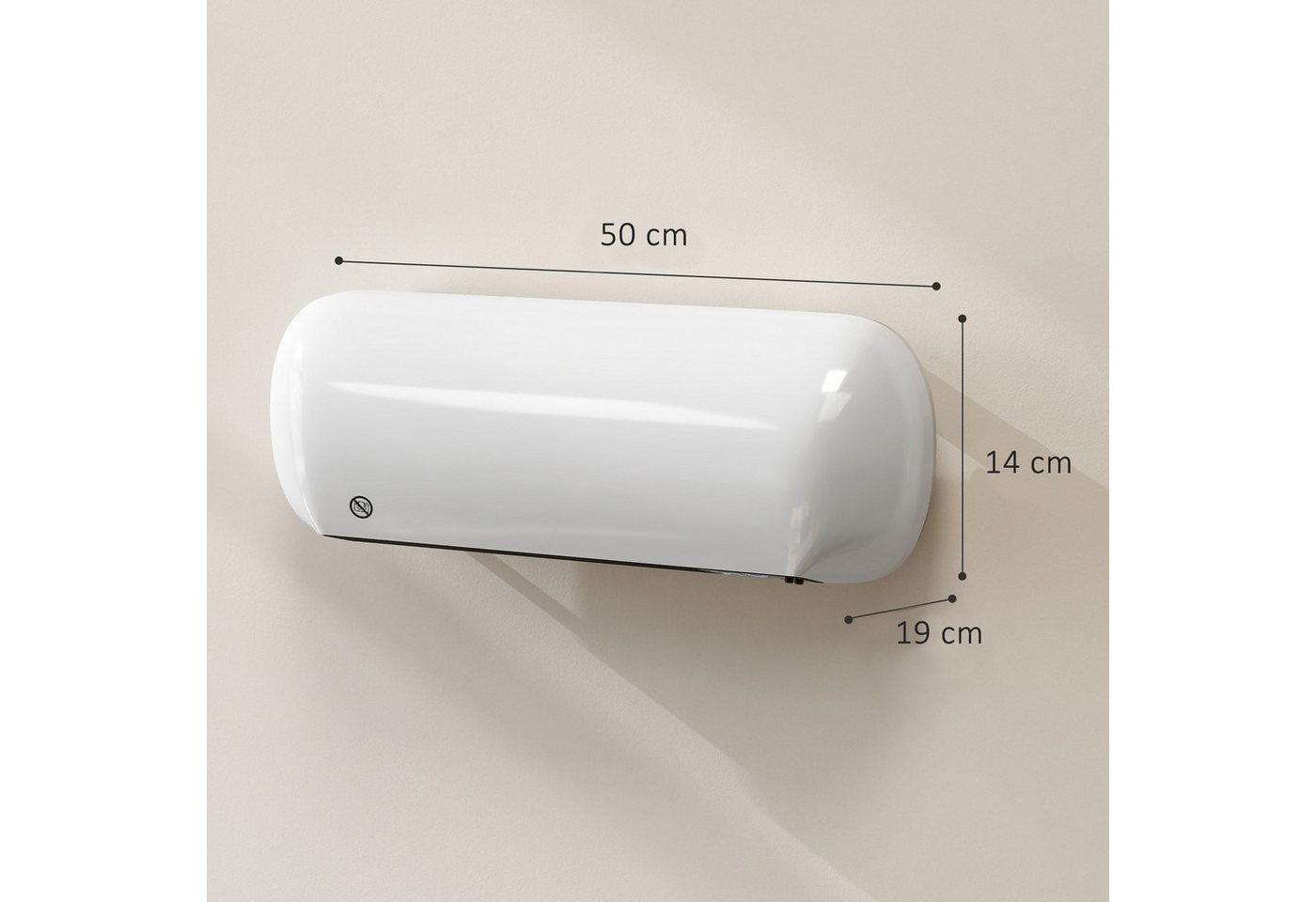 HOMCOM Heizlüfter Keramik-Wandheizgerät mit Ventilator, 2000 W, Fenster-offen-Erkennung, Wochenprogramm Bild 4