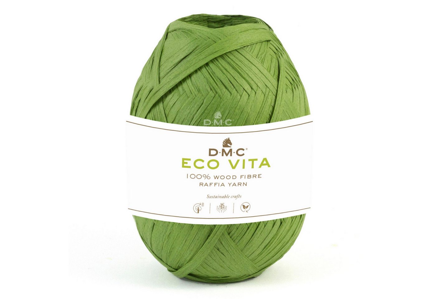 DMC DMC Eco Vita Raffia Häkelwolle, 100 m (Holzfaser-Garn für formstabile Accessoires), 50 g