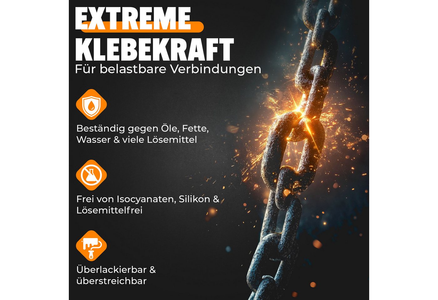 Top2Glue Montagekleber 2K-Kleber Flex Repair 2K MS Polymer, schwarz 35 g mit 4 Mischdüsen Bild 4