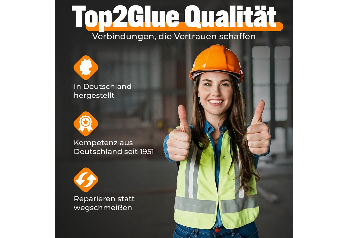 Top2Glue Montagekleber 2K-Kleber Flex Repair 2K MS Polymer, schwarz 35 g mit 4 Mischdüsen Bild 5