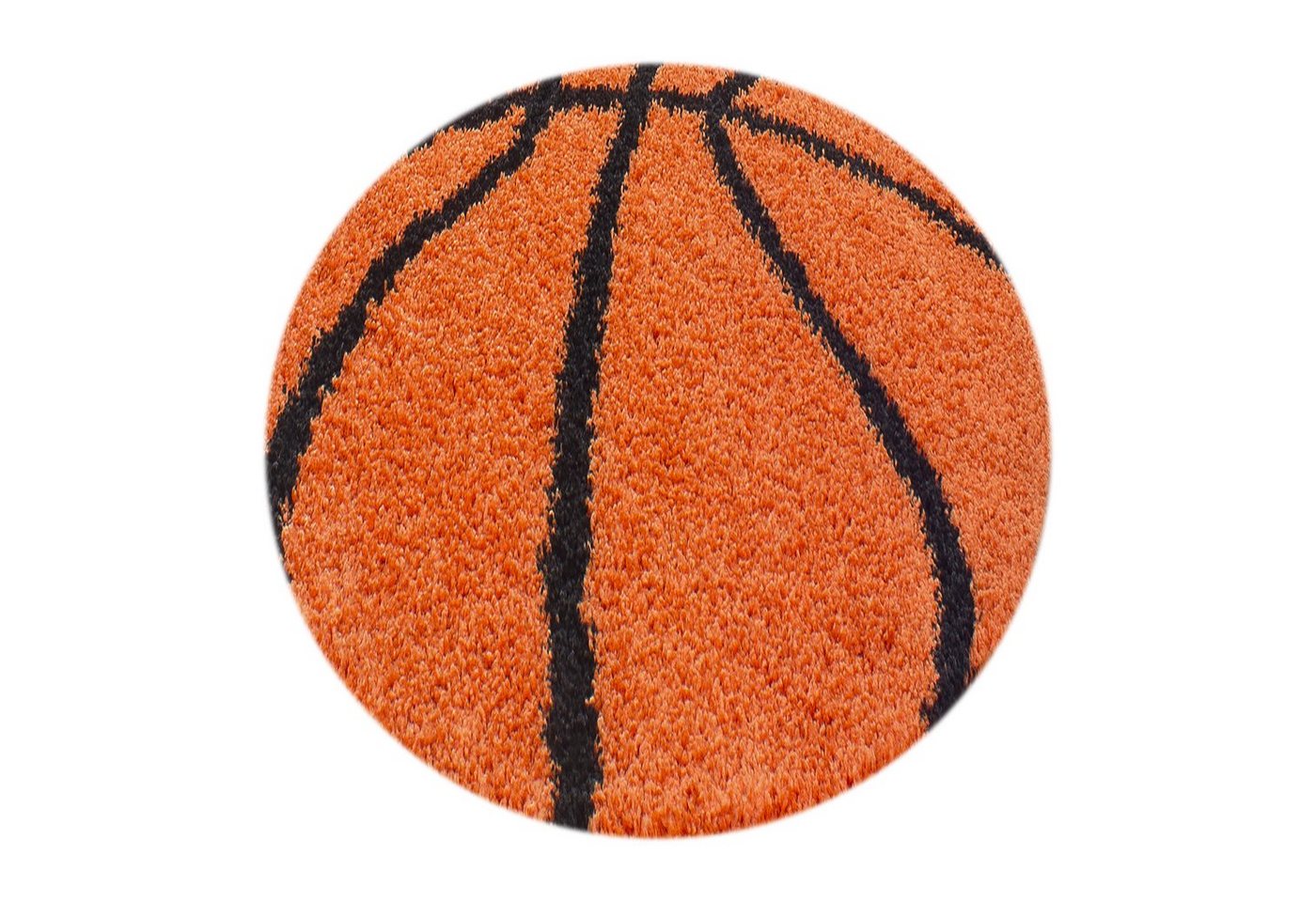 Stilvoll Günstig Kinderteppich für Spiel-Kinderzimmer Basketball Design für Jungs und Mädchen, Rund, Höhe: 30 mm