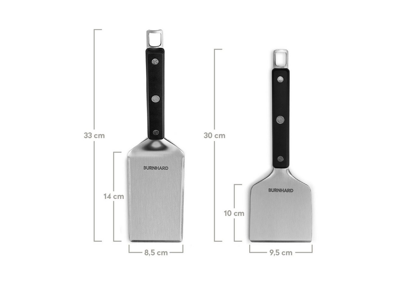 BURNHARD® Grillplatte Plancha Set 41,5 x 40,0 cm, 2tlg. Grillspachtel und Grillschaber Set Bild 5
