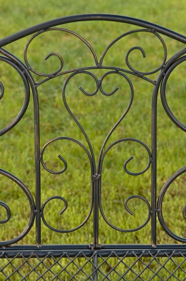 TPFGarden Gartenbank Targo, hochwertige lackierte Metallbank Eisenbank für 3 Personen Bronze