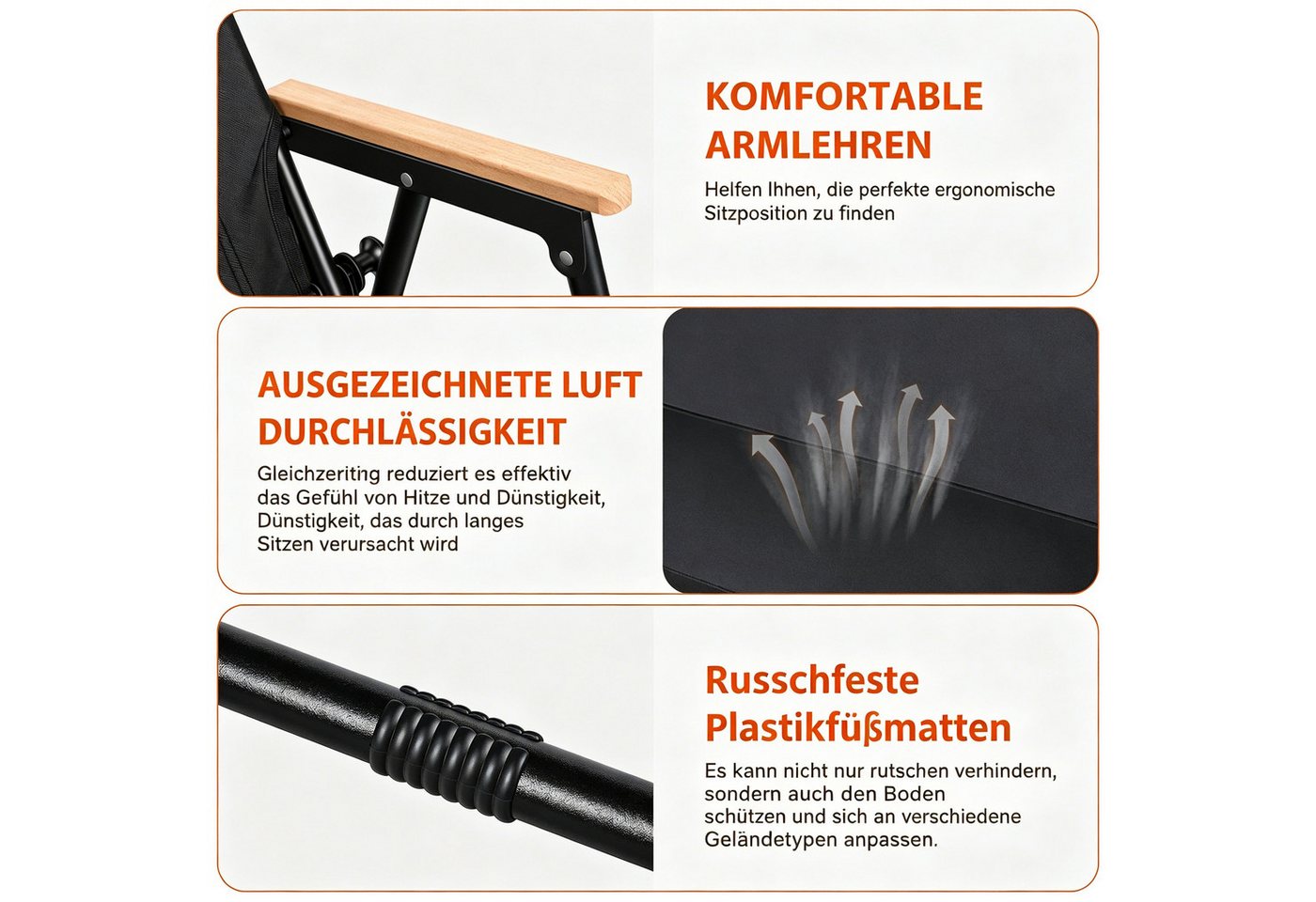 Rutaqian Gartenlounge-Bank Gartenbank Klappbar 2 Sitzer Faltbare Outdoor Sitzbank mit Rückenlehne, Robuste Campingbank mit Armlehne für Terrasse Balkon Garten Camping Bild 3