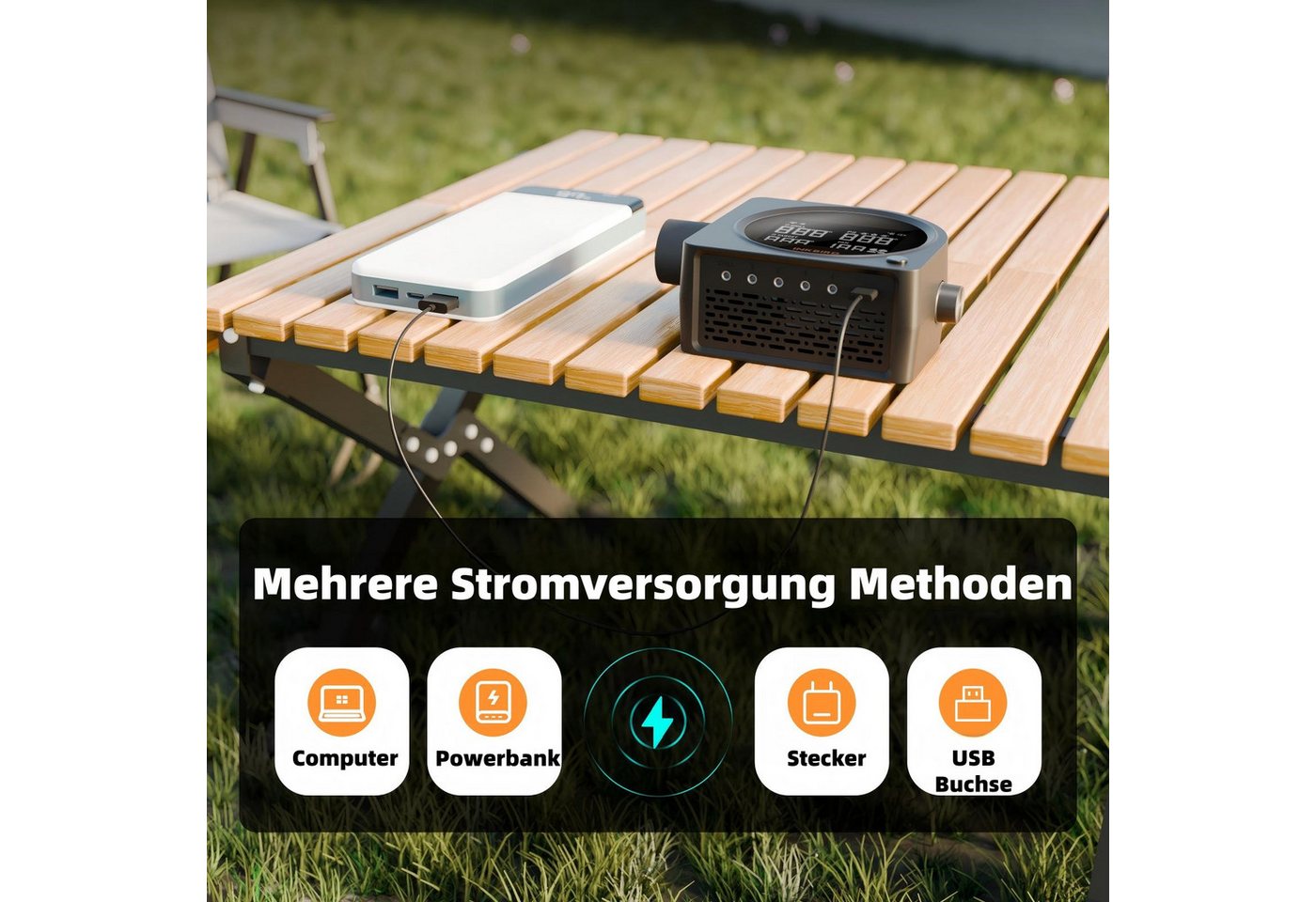 INKBIRD Grillgebläse mit 5 Sonden, Wi-Fi 5G, Bluetooth 5.0, LCD-Bildschirm, Schwarz (1-tlg), Automatischer Lüfter für Raucher Bild 4