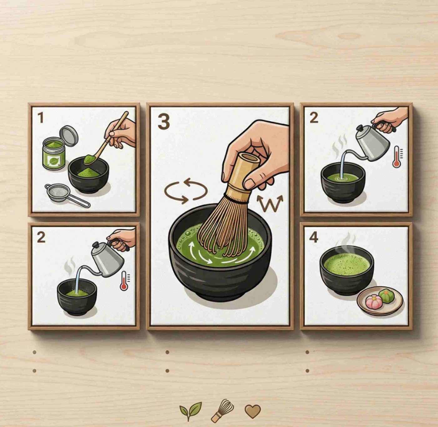 COFI 1453 Schneebesen Matchabürste, 11 x 6 cm, Zubehör zur traditionellen Matcha-Zubereitung, Matcha-Besen