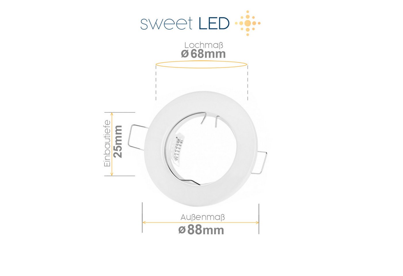 Sweet LED LED Einbaustrahler GU10 5W 230V Deckenstrahler 12er Set Weiß Schwenkbar 3000K Einbauspots, Deckenspots, Deckenstrahler,Einbauleuchten Bild 4