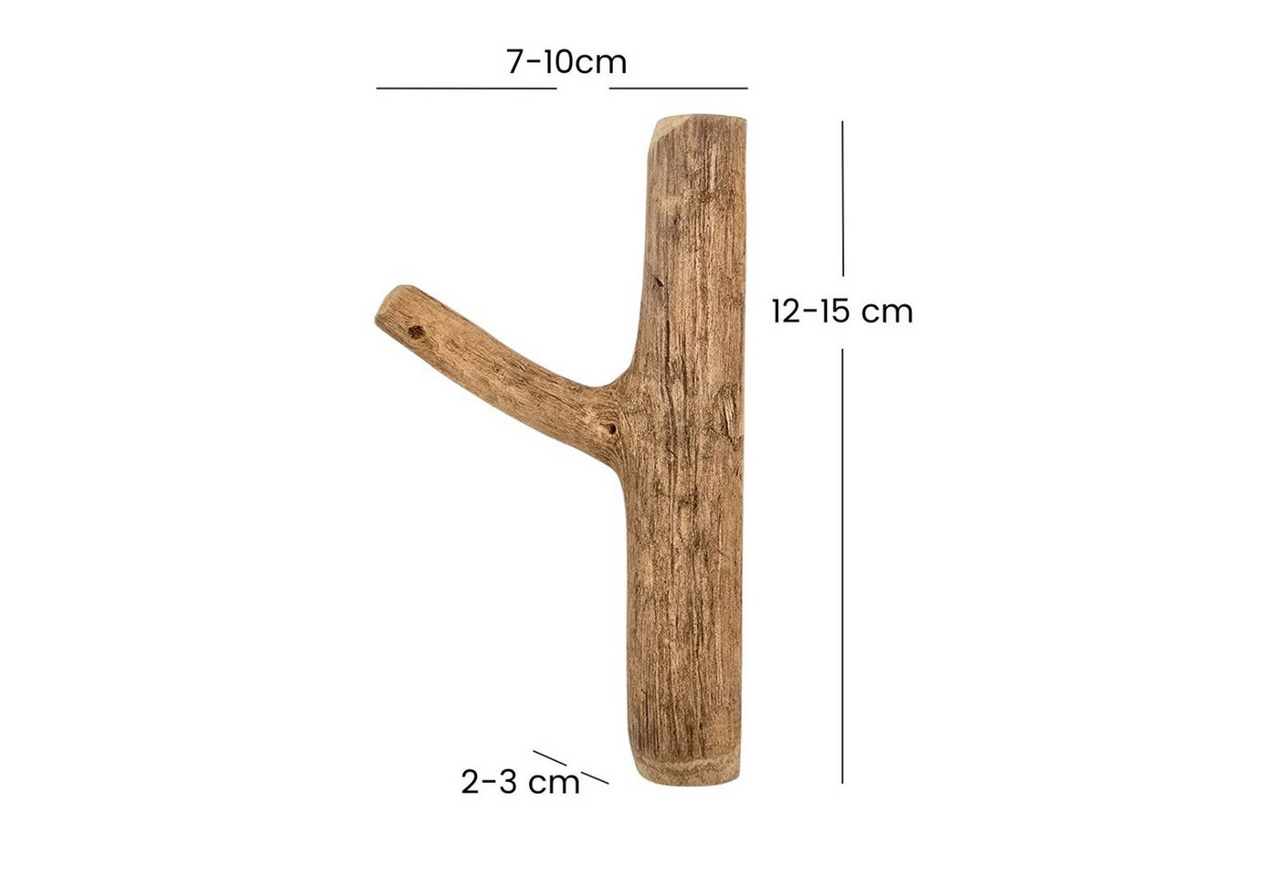 DESIGN DELIGHTS Wandgarderobe 3x GARDEROBENHAKEN LIMB, 15cm(H) Kleiderhaken, Wandhaken aus Ästen Bild 3