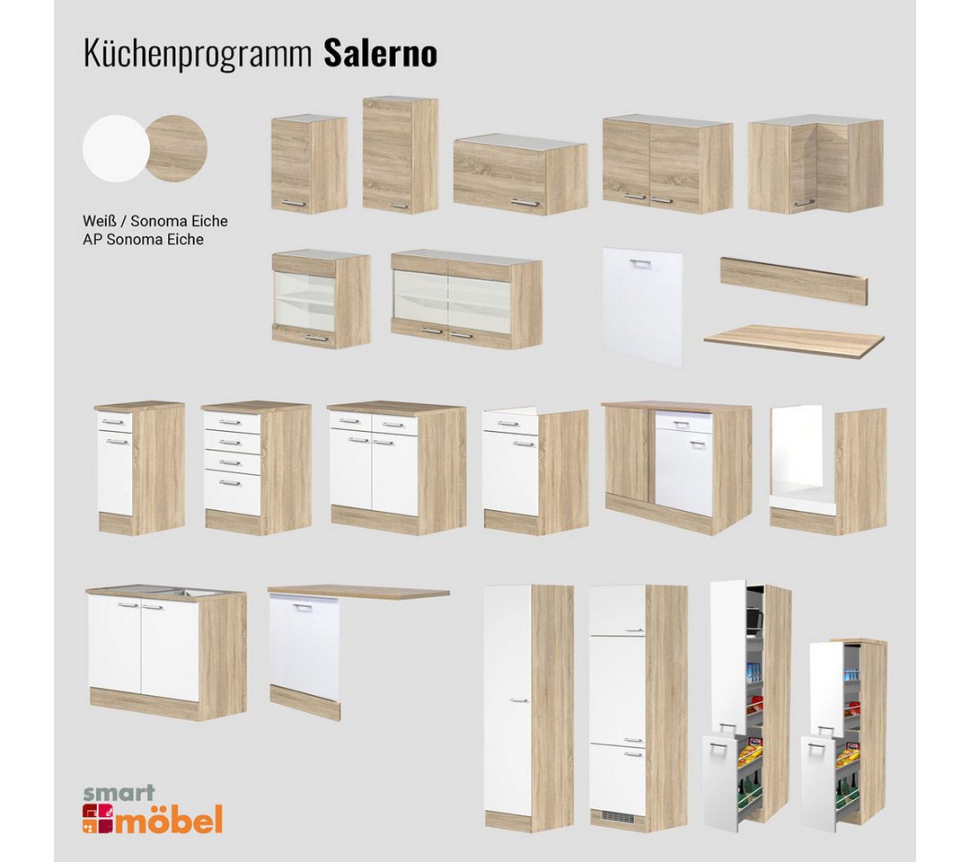 Flex-Well Hängeschrank Hochhängeschrank Küche - 50 x 89 cm breit - Sonoma Eiche – Salerno Bild 5