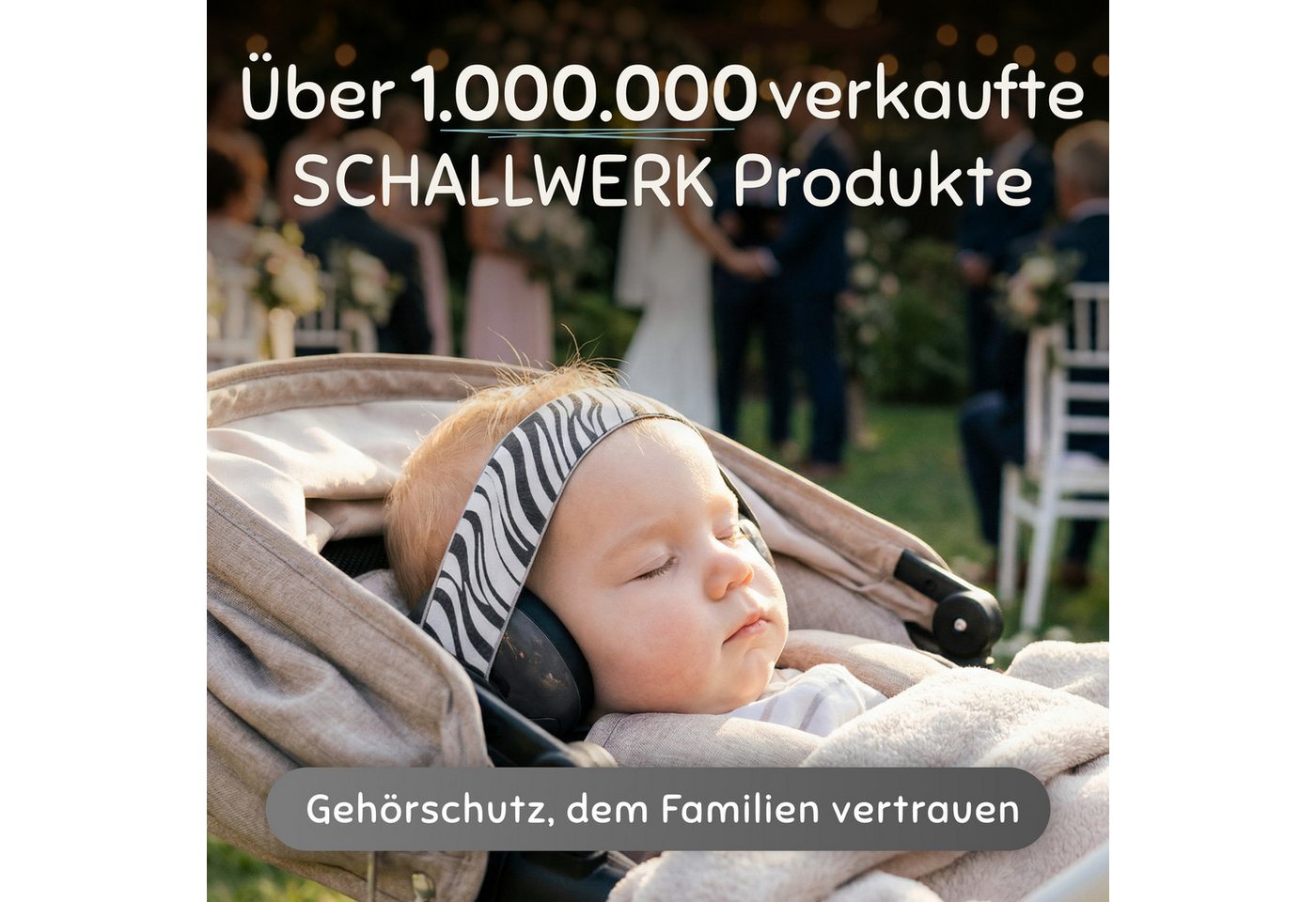 Schallwerk Kapselgehörschutz Mini+ Gehörschutz Baby, Lärmschutz Ohrenschützer Babys & Kleinkinder, (Ohrenschutz für Babys & Kleinkinder, mit verstellbarem Kopfband, waschbar), SNR 24 dB, für Kopfumfang 38,5 bis 49 cm Bild 3