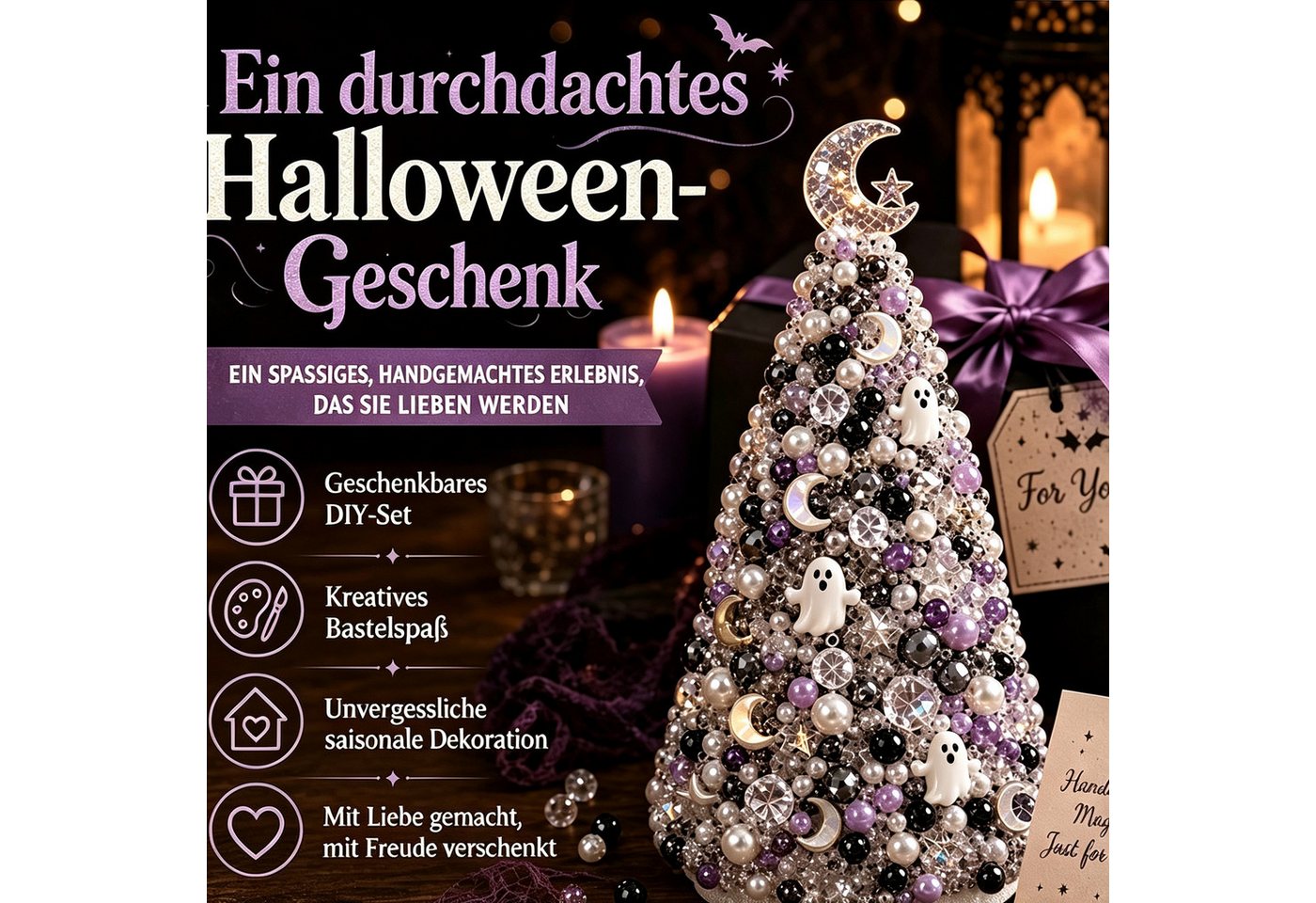 CLTYQ Kreativset DIY-Kreativset für einen Perlen-Weihnachtsbaum, Weihnachtsdeko zum Selbermachen für Erwachsene und Kinder