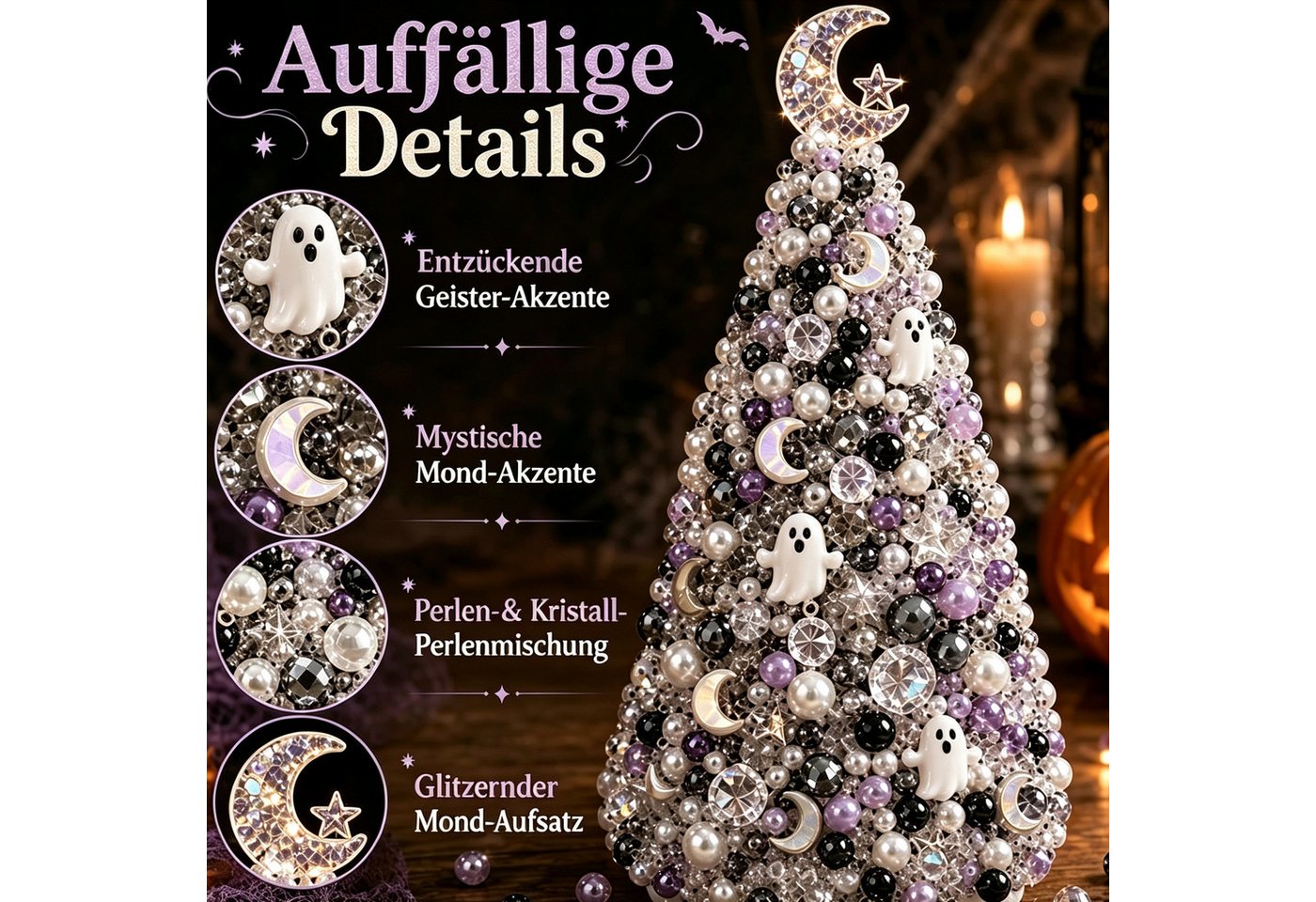 CLTYQ Kreativset DIY-Kreativset für einen Perlen-Weihnachtsbaum, Weihnachtsdeko zum Selbermachen für Erwachsene und Kinder Bild 2