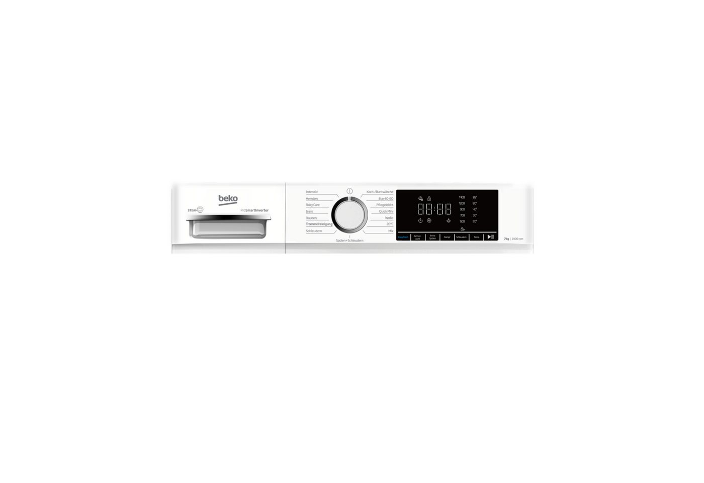 BEKO Waschmaschine WMOFE741, 7 kg, 1400 U/min, Dampf gegen Flecken, vergessene Wäsche einfach nachlegen