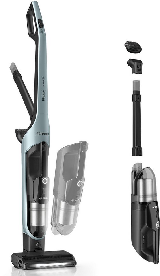 BOSCH Akku-Stielstaubsauger Flexxo Serie 4 BCH4FM28/BCH4SM28, 2in1 Akku-Staubsauger, freistehend, beutellos, kabellos, integriertes Zubehör, beutellos, 60 Min. Laufzeit Bild 3