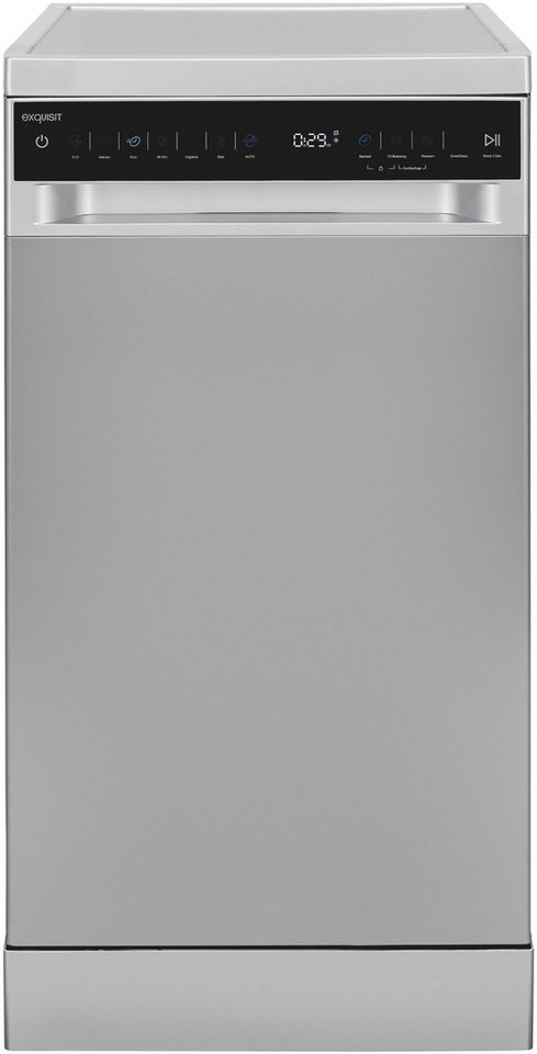 exquisit Standgeschirrspüler GSP9311-450C silber, 8,3 l, 10 Maßgedecke, 10 Maßgedecke, 7 Programme, LED, Besteckkorb, AquaStop Bild 5