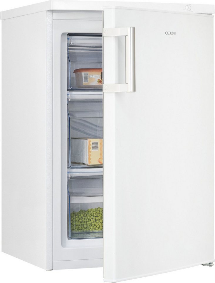 exquisit Gefrierschrank GS81-H-010C weiss, 84,5 cm hoch, 56 cm breit, Türgriff für Komfort, flexible Gefrierschubladen für mehr Ordnung Bild 4