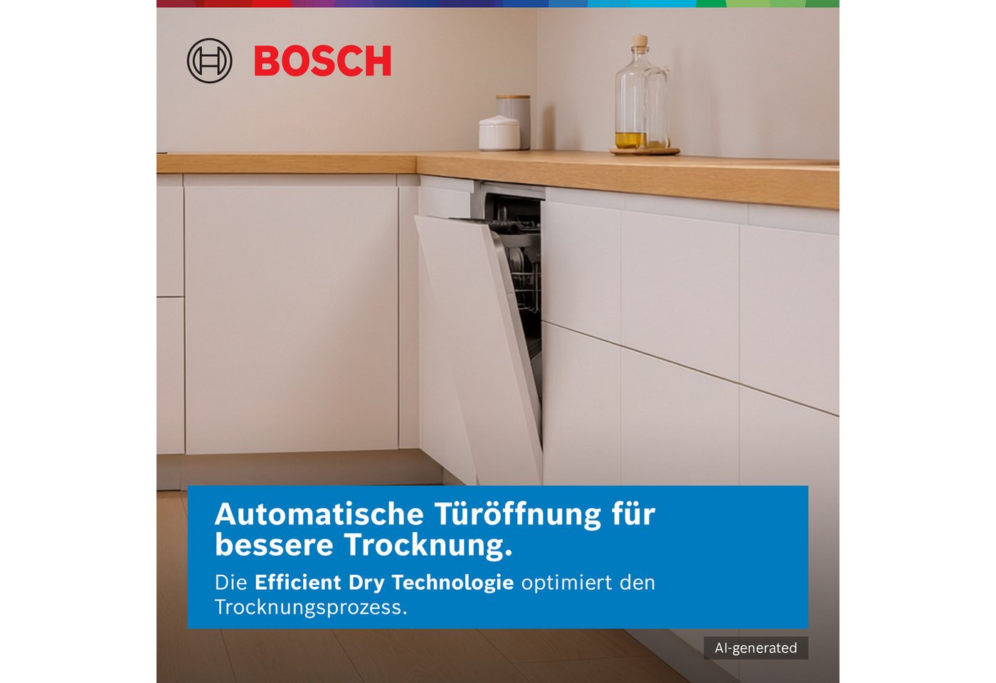 BOSCH Unterbaugeschirrspüler Serie 6 SMU6ECS18E, 14 Maßgedecke, Optimiertes Trocknen durch automatische Türöffnung und extrem leise Bild 5